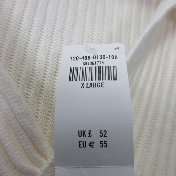 Abercrombie & Fitch Polo Shirt Men XL Ivory Knit Cotton Ribbed Knit NEW 516 - Picture 4 of 9